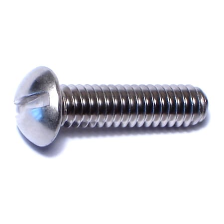 Midwest Fastener 1/4"-20 x 1 in Slotted Round Machine Screw, Plain 18-8 Stainless Steel, 12 PK 61232